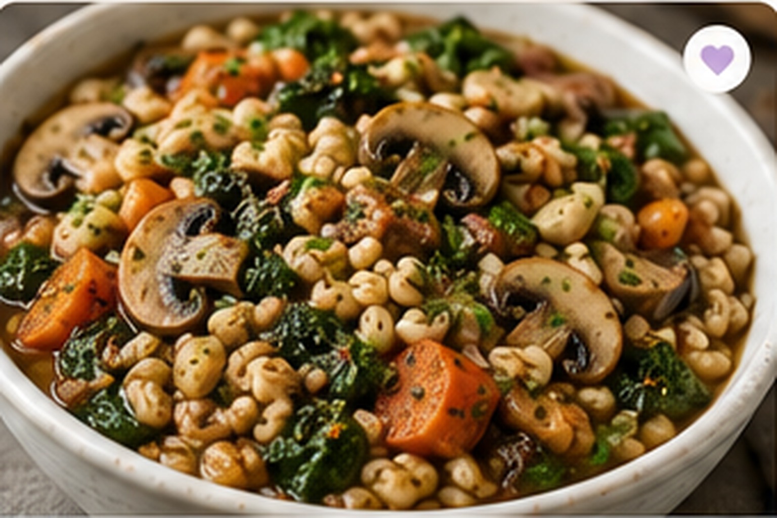 Barley, Mushroom & Vegetable Bowl