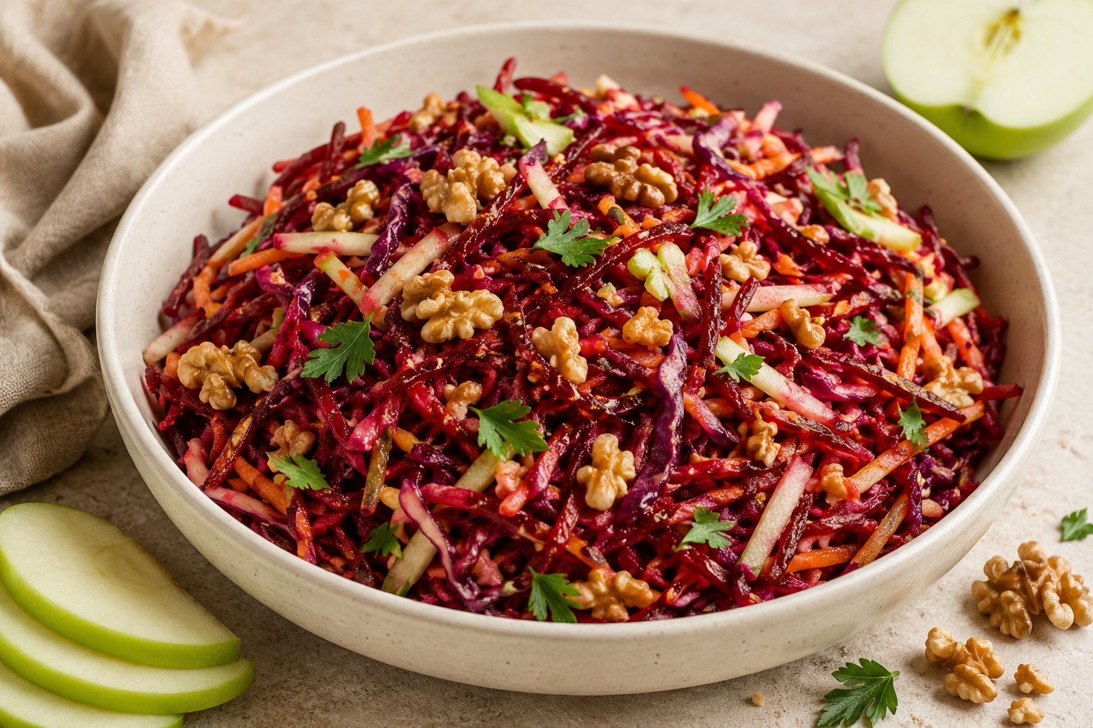 Beet, Apple & Walnut Slaw