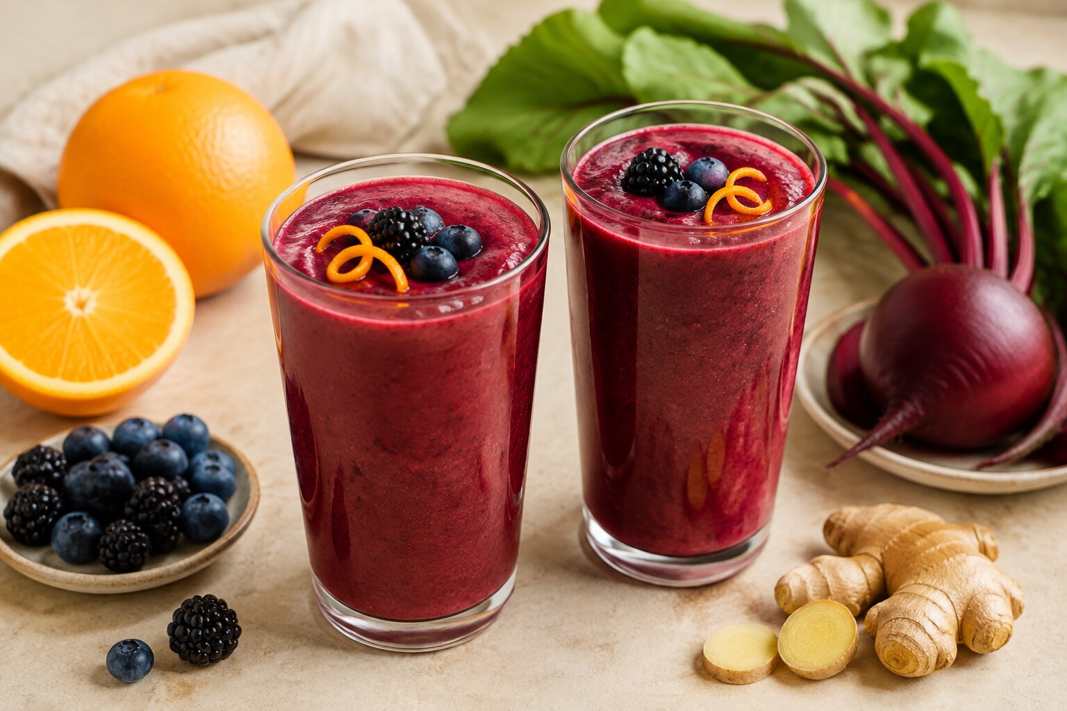 Beet–Berry Ginger Smoothie