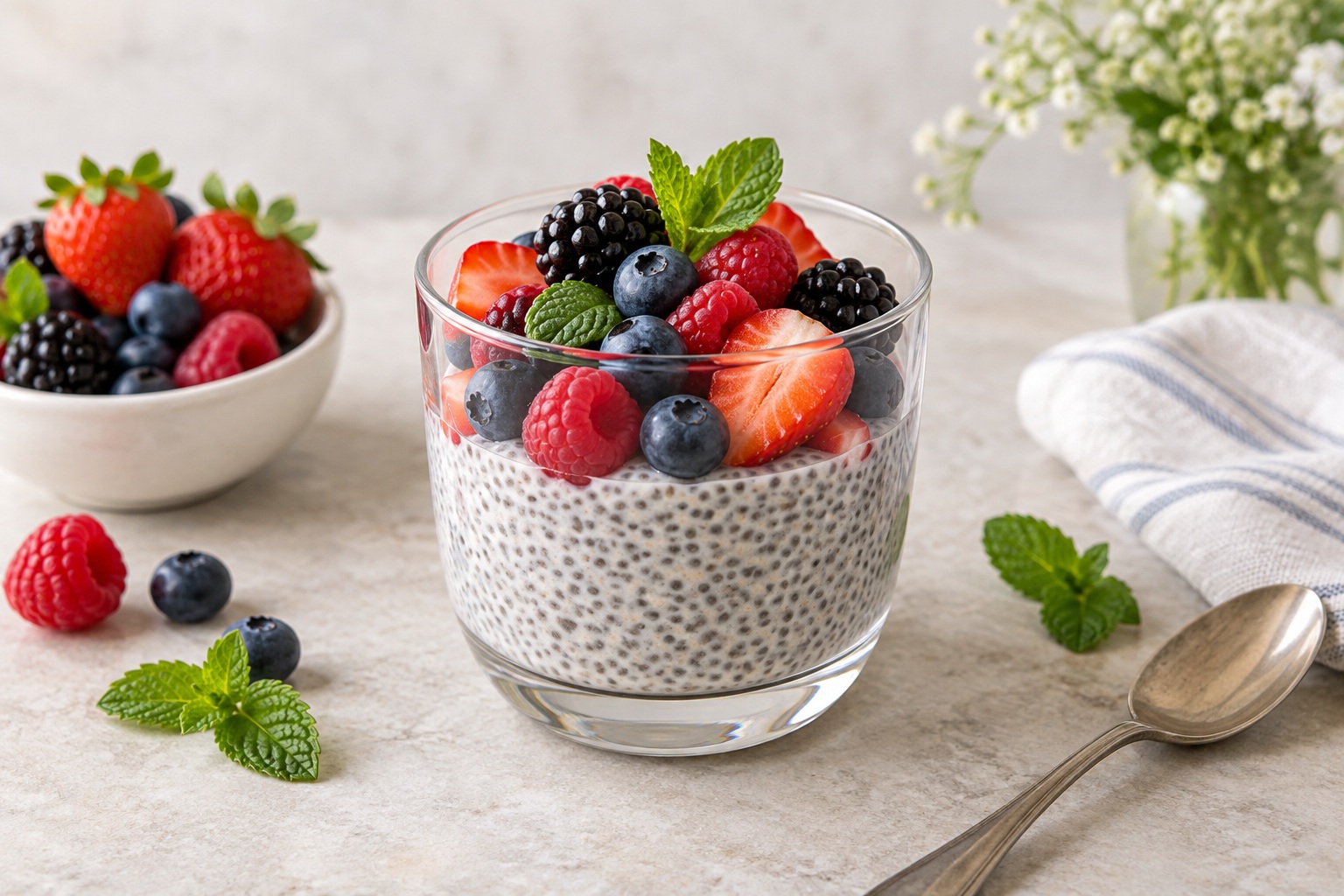 Berry Chia Breakfast Pudding