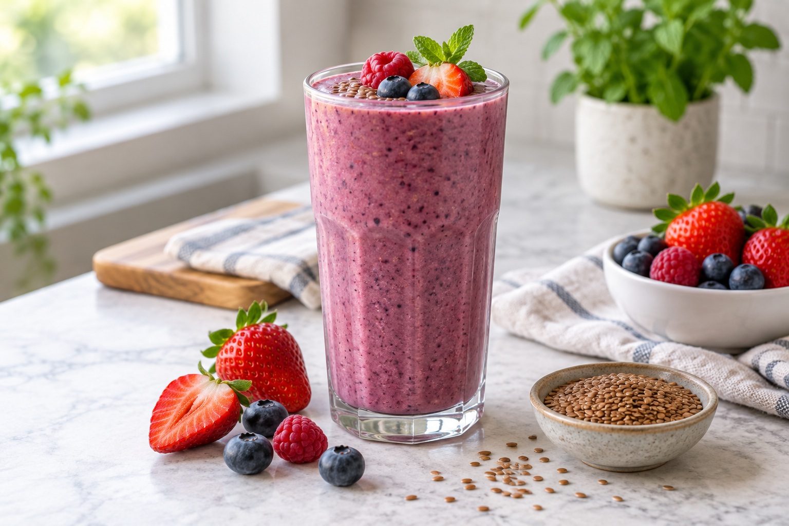 Berry-Flax Breakfast Smoothie