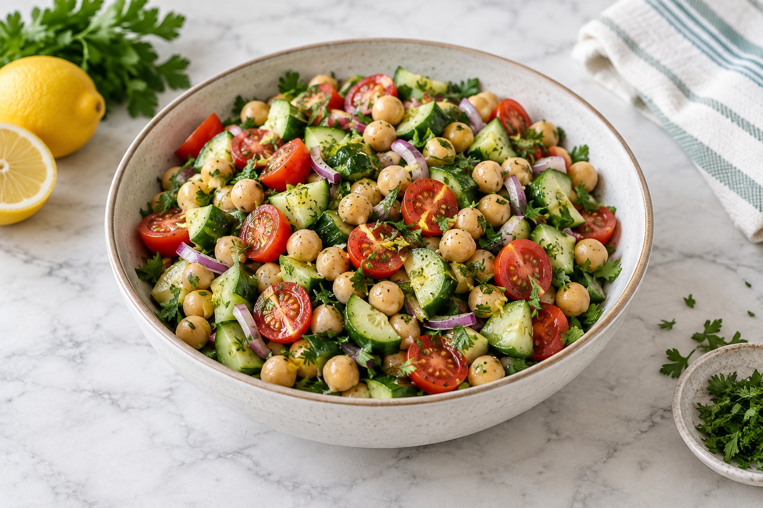 Chickpea Cucumber Crunch Salad