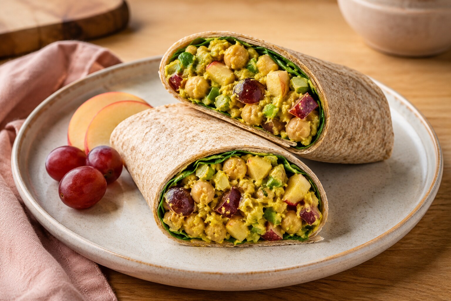 Curried Chickpea Salad Wraps