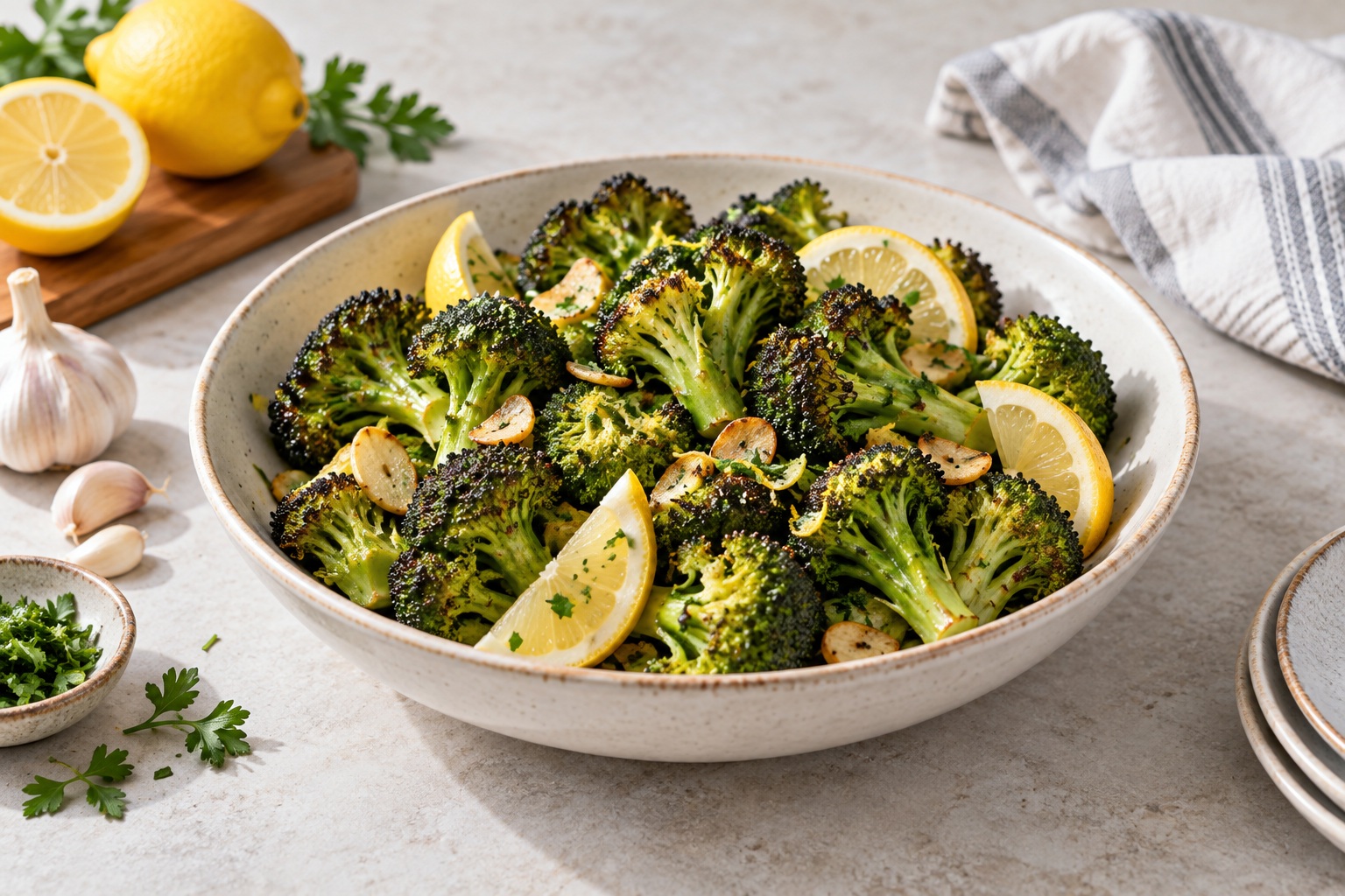 Garlic-Lemon Roasted Broccoli