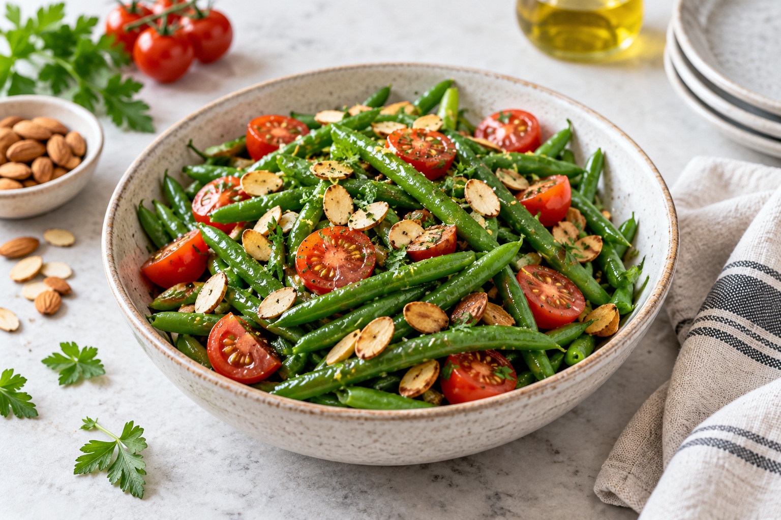 Green Beans with Tomatoes & Almonds