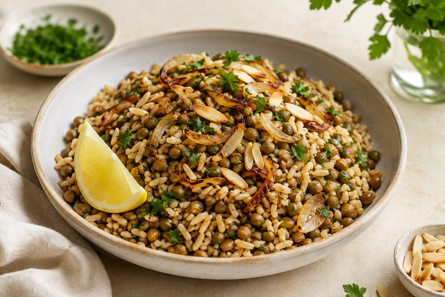 Herbed Brown Rice & Lentil Pilaf