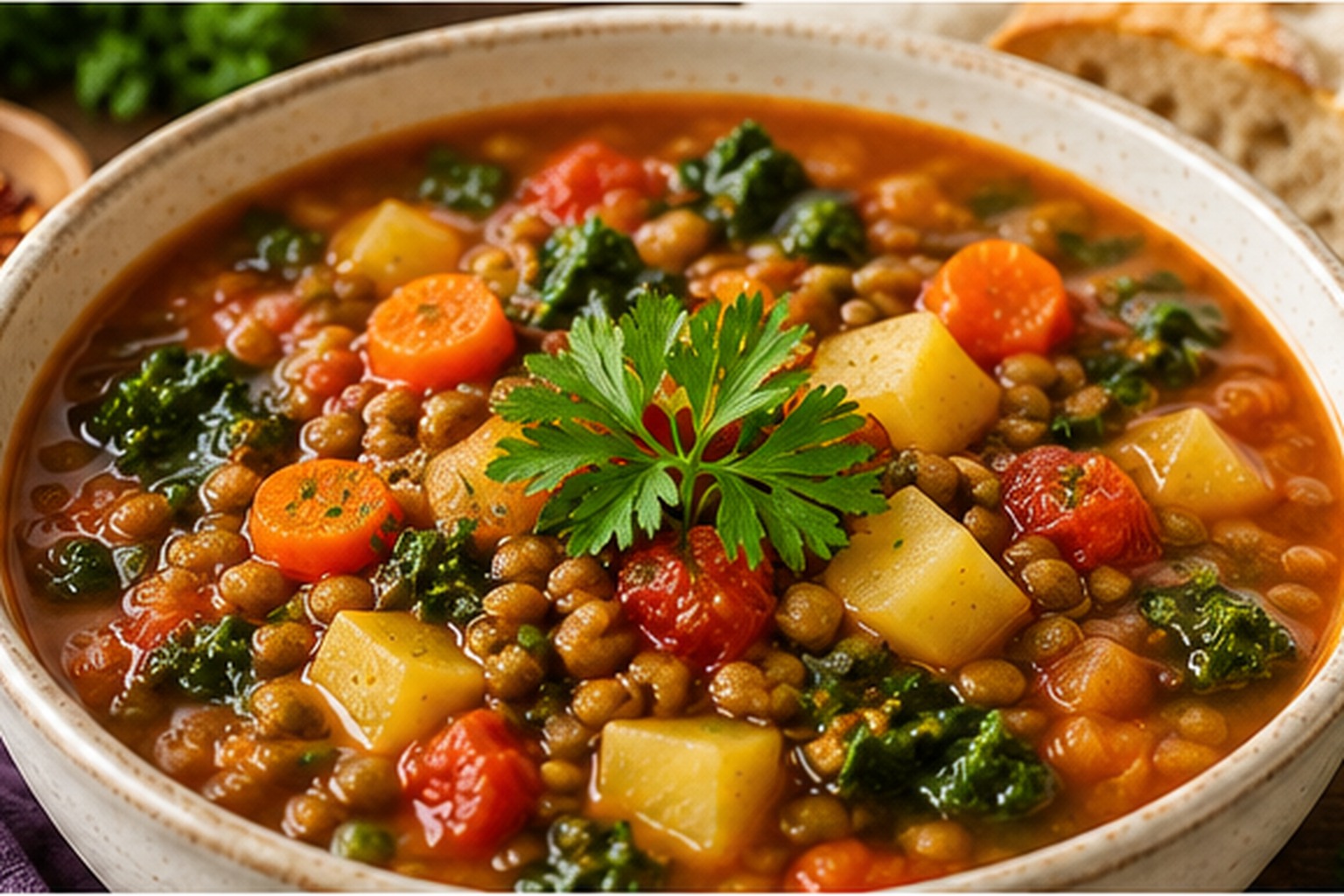 Lentil, Kale & Potato Soup