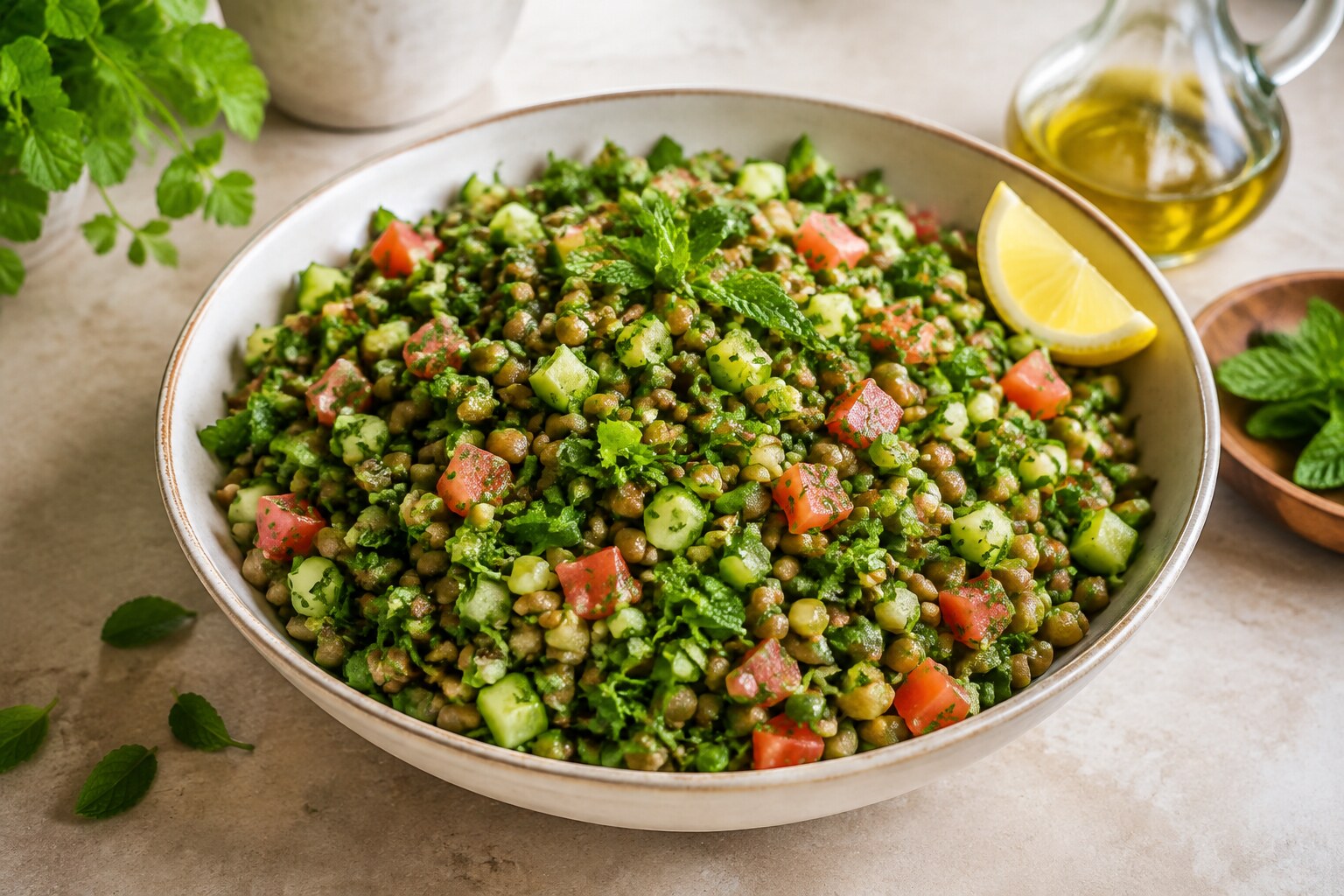 Mediterranean Lentil Tabbouleh