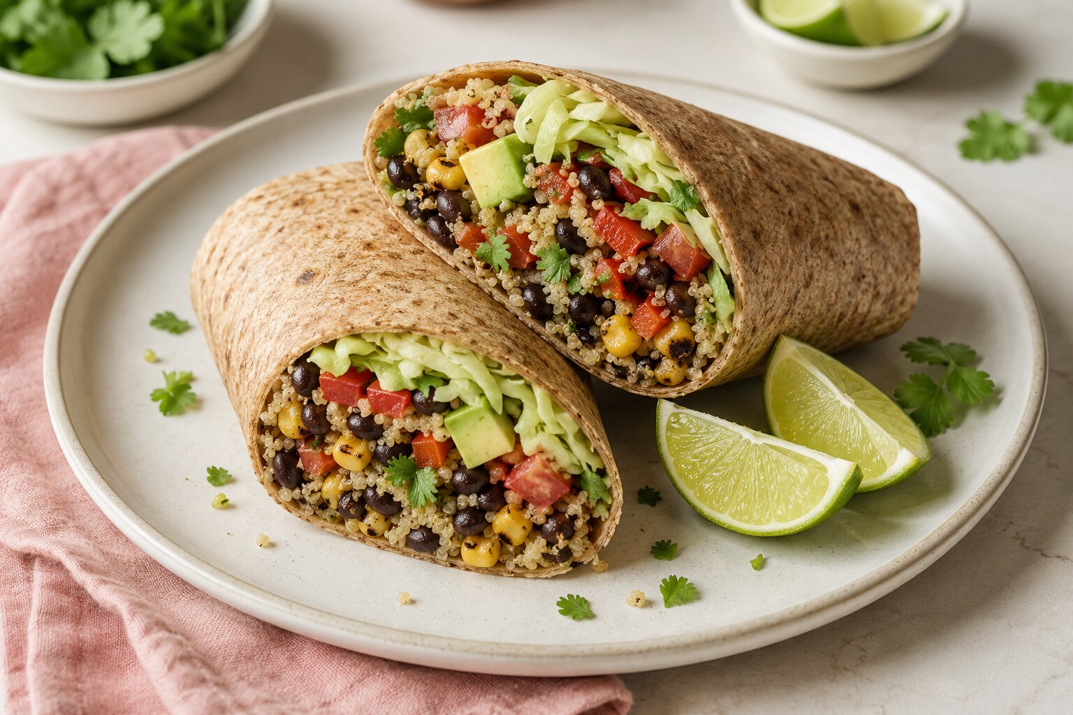 Southwest Black Bean & Quinoa Wraps