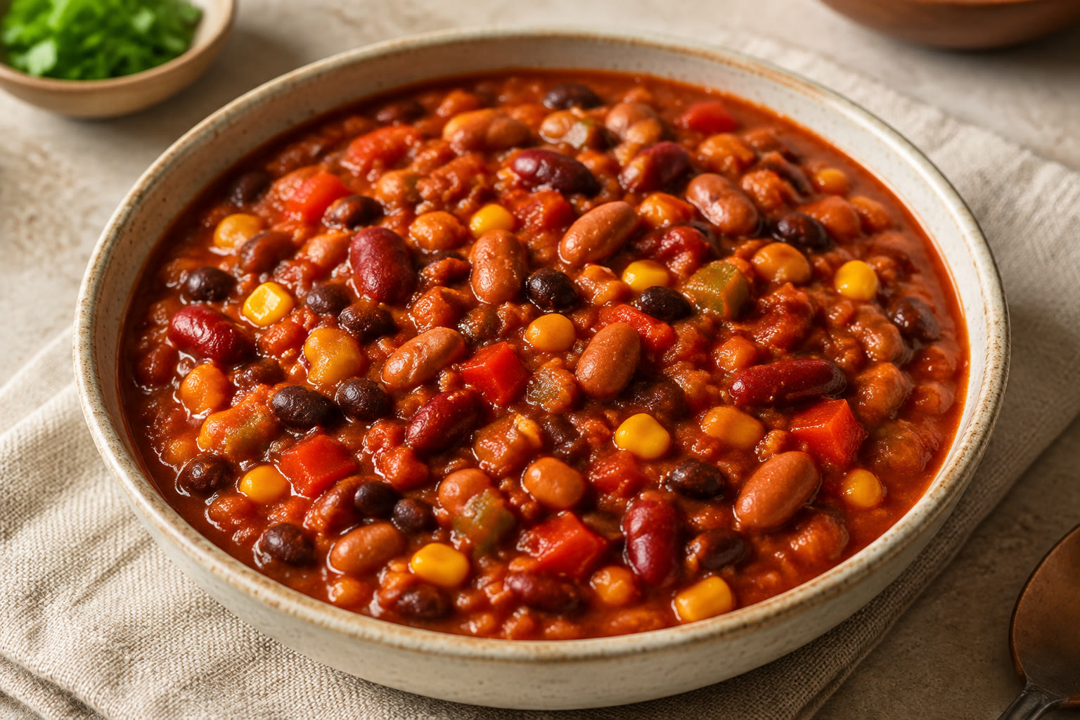 Colorful Three-Bean Chili