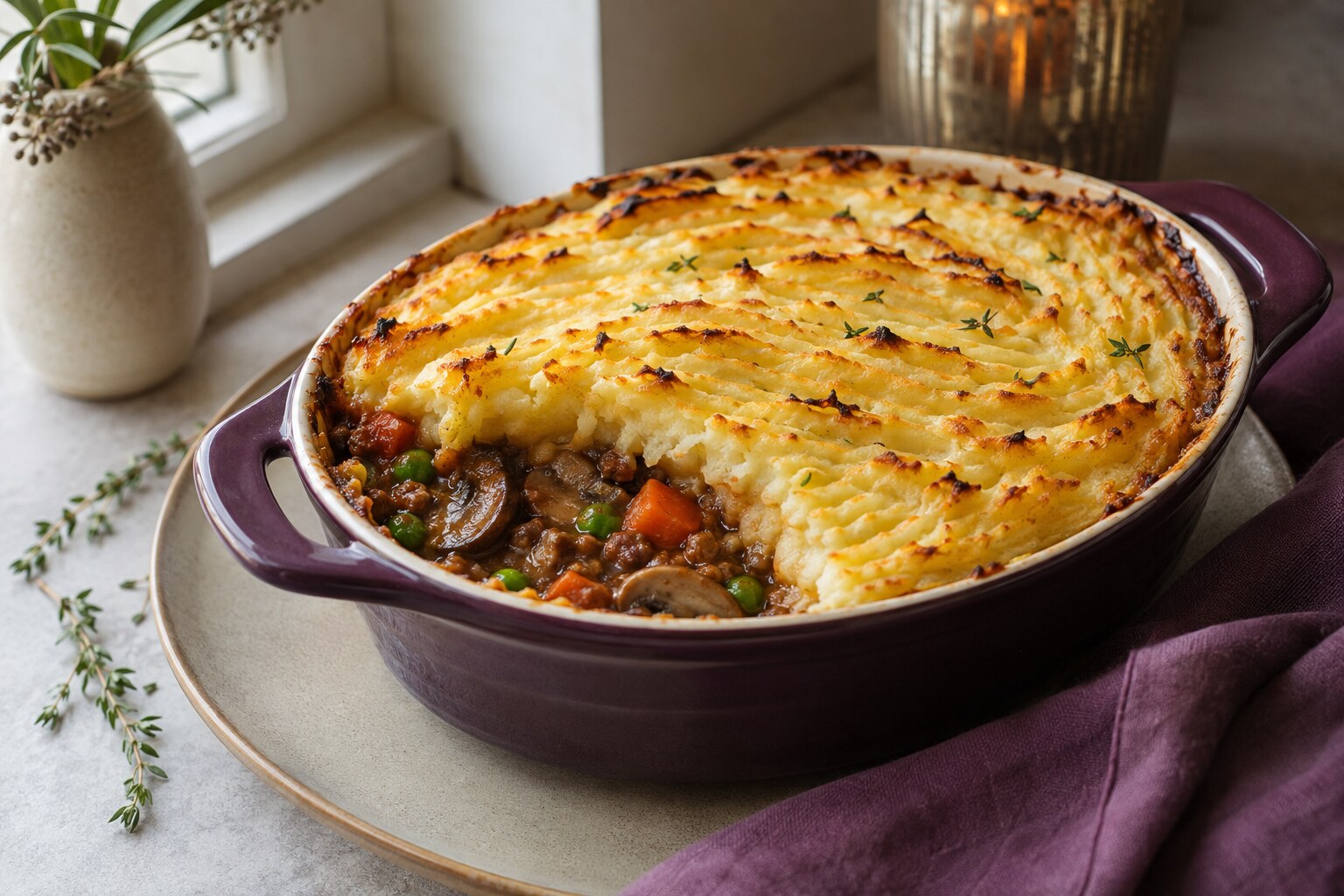 Rich Vegan Shepherd’s Pie with Mushrooms