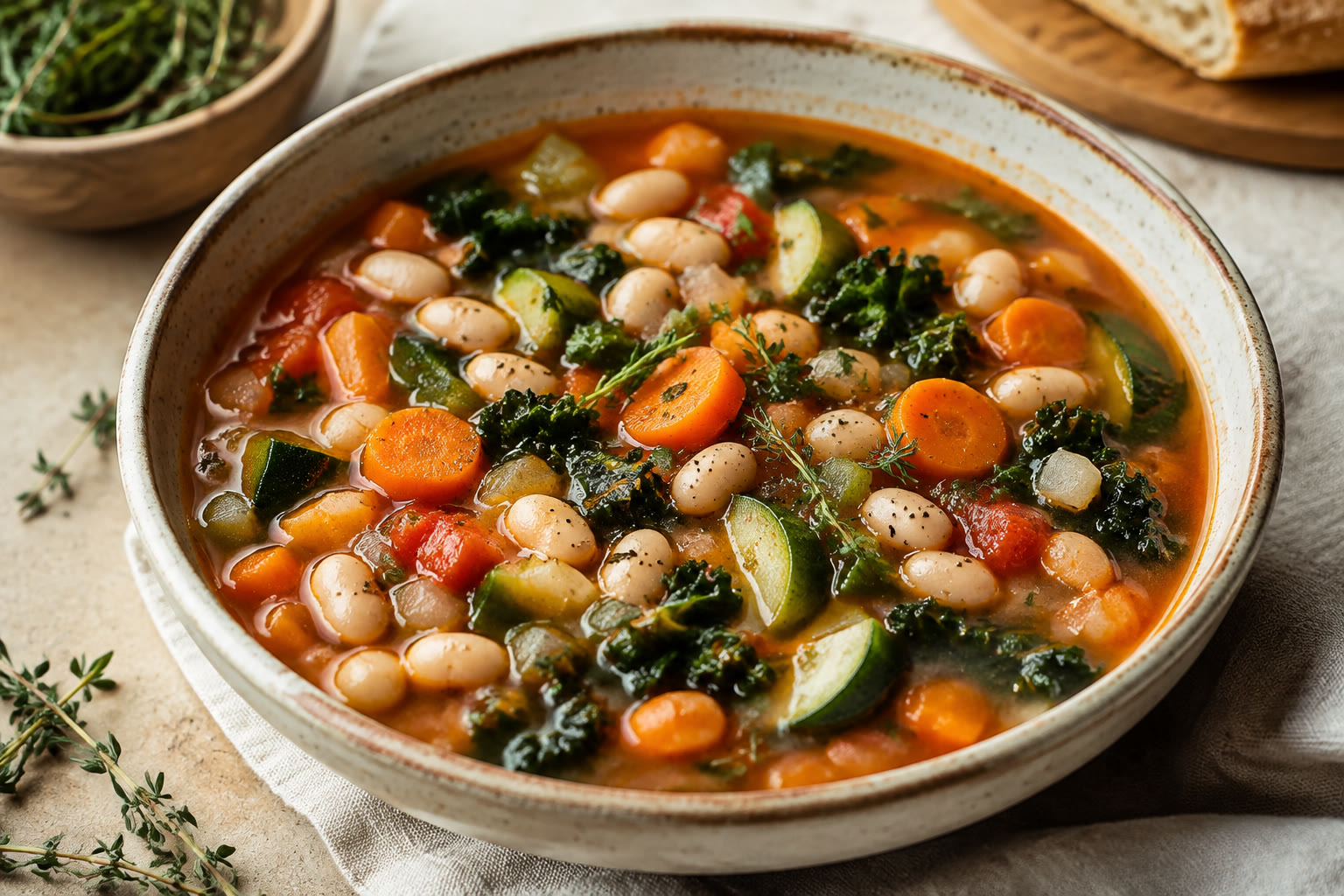 Rustic White-Bean Vegetable Soup
